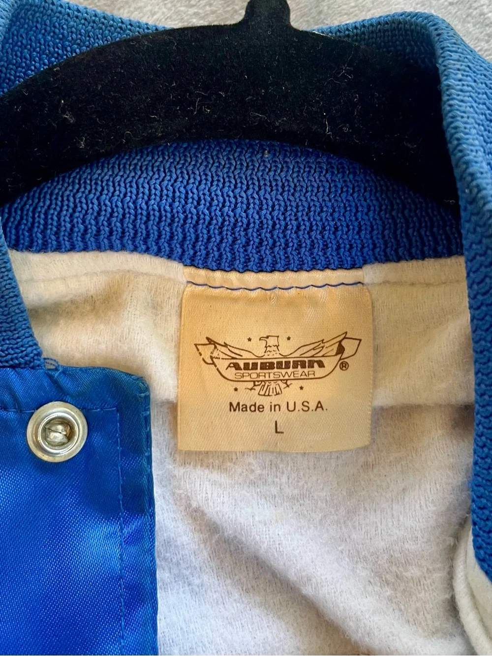 Vintage Shawnee Mission Bassmasters Blue Satin Bomber Jacket with Embroidery